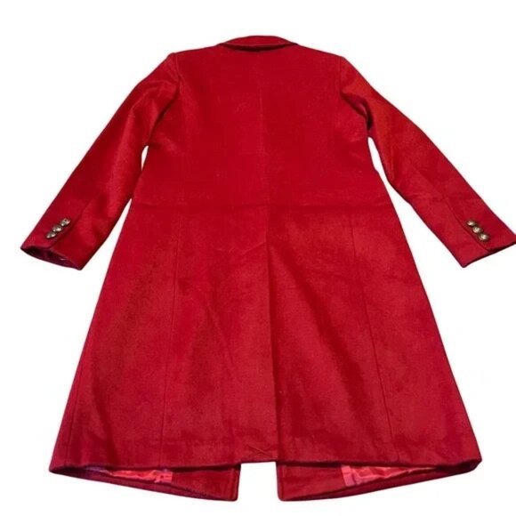 NWT $300 Lauren Ralph Lauren Red Chest Crest Patch Wool-Blend Coat, Sz 8 - Picture 10 of 12